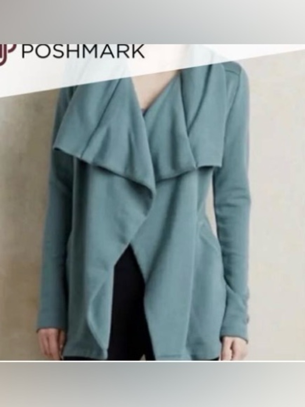 Green Draped Open Front Women's Jacket